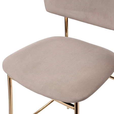 Купить Стул полубарный Elle латте с золотыми ножками по выгодной цене для кафе, ресторанов и кухни