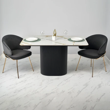 Купить Стол Festa 140x85x77см, керамогранит Calacatte gold по низкой цене