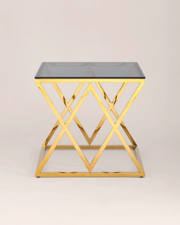 Купить Журнальный стол 55*55 ИНСИГНИЯ золото стекло smoke по низкой цене