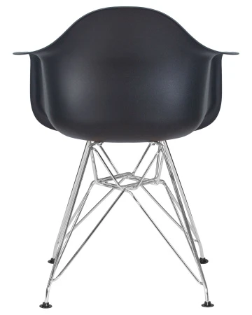 Купить Стул обеденный DOBRIN DAW CHROME, ножки хром, цвет сиденья чёрный по низкой цене