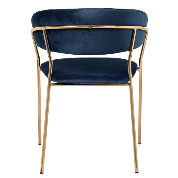Купить Комплект из 4-х стульев Turin синий, золотые ножки по низкой цене