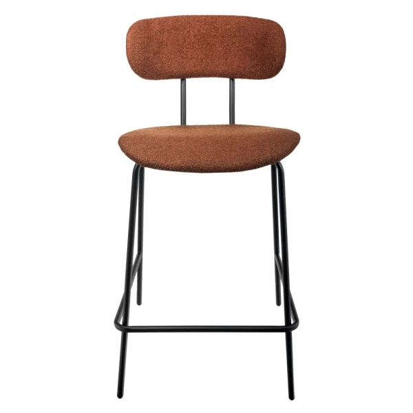 Стул полубарный Ant букле терракотовый для кафе, ресторанов и кухни