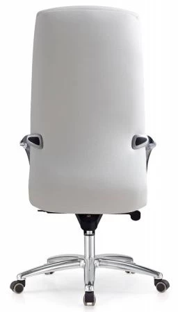 Кресла руководителя - Кресло руководителя Бюрократ _DAO белый кожа крестовина алюминий