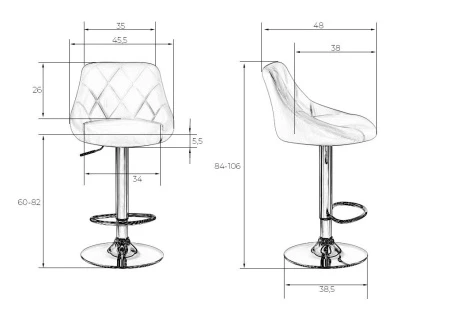 Купить Набор 2 шт Стул барный DOBRIN LOGAN, коричневый в интернет-магазине КупиКресла.ру