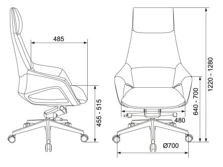 Кресло руководителя Бюрократ _DAO-2 бежевый кожа с подголов. крестовина алюминий