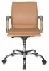 Кресла руководителя - Кресло руководителя Бюрократ Ch-993-Low светло-коричневый эко.кожа низк.спин. крестовина металл хром
