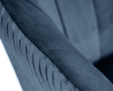 Купить Кресло дизайнерское DOBRIN EDISON BLACK, синий велюр (1922-20) по низкой цене