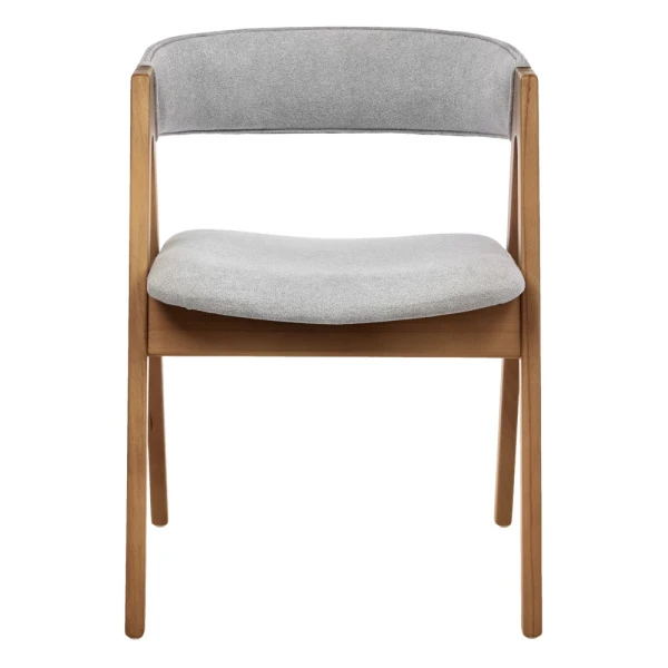 Купить Стул Alan серый букле с ножками цвета орех по низкой цене