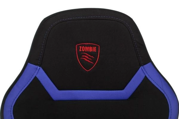 Кресло игровое Zombie 10 черный/синий текстиль/эко.кожа крестов. пластик | Купить в КупиКресла.ру