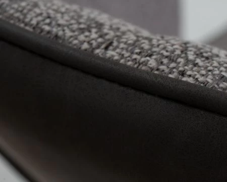 Стул обеденный KEVIN (черные матовые ножки, Сиденье серая ткань FC-09, Спинка антрацит кожзам RU-08)