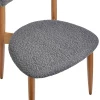 Купить Стул Lucas тёмно-серый букле с ножками цвета орех по низкой цене