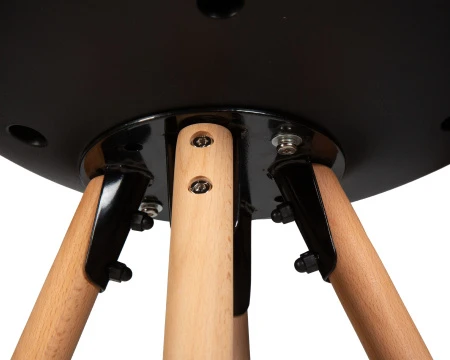 Купить Стул полубарный DOBRIN RONNI, ножки светлый бук, черный (B-03) по выгодной цене для кафе, ресторанов и кухни