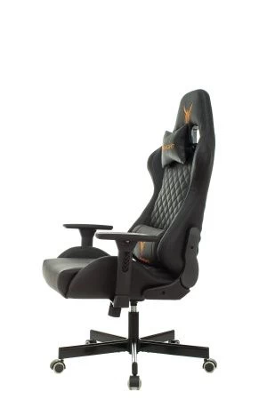 Кресло игровое Knight ARMOR черный ромбик эко.кожа с подголов. крестов. металл