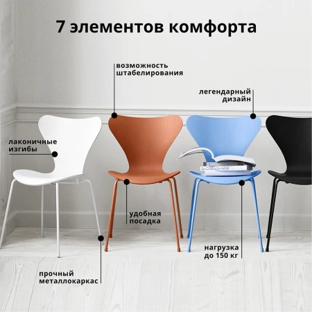 Купить Стул Seven Style белый с белыми ножками в интернет-магазине КупиКресла.ру