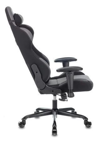 Кресла для геймеров - Кресло игровое Zombie 771N серый/черный с подголов. крестовина металл черный