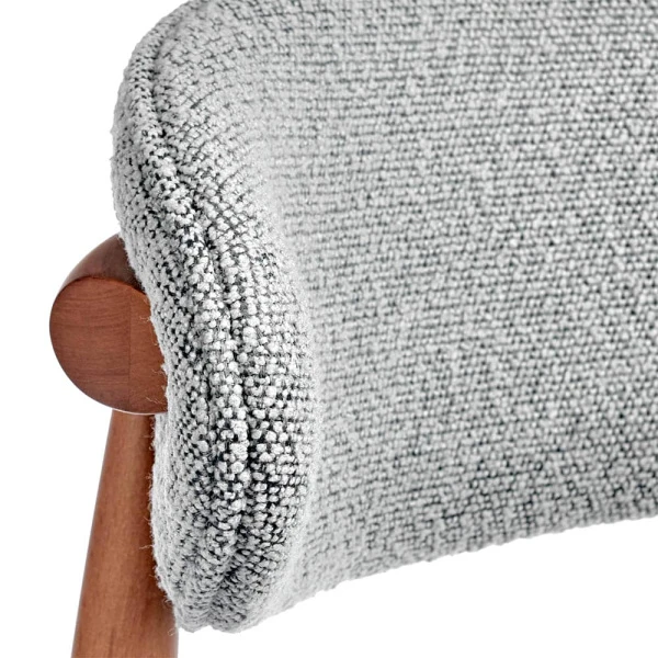 Стул полубарный Lucas светло-серый букле, ножки цвета орех для кафе, ресторанов и кухни