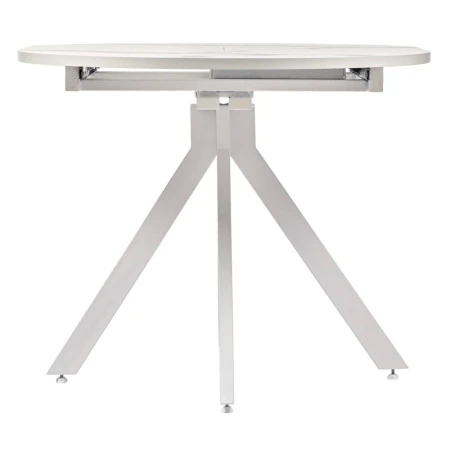 Купить Стол Rudolf круглый раскладной 90-120x90x75см, белый мрамор, белый по низкой цене