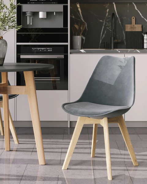 Купить Стул FRANKFURT велюр серый по низкой цене