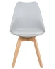 Купить Стул обеденный DOBRIN JERRY SOFT, ножки светлый бук, цвет сиденья светло-серый (GR-01) по низкой цене