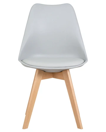 Купить Стул обеденный DOBRIN JERRY SOFT, ножки светлый бук, цвет сиденья светло-серый (GR-01) по низкой цене