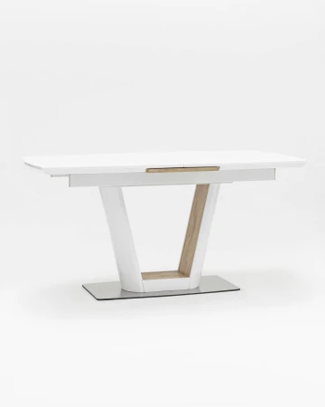 Купить Стол обеденный Атланта раскладной 160-200*90 глянцевый белый по низкой цене