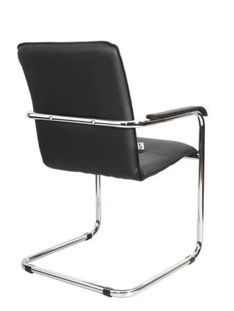Офисный стул Rumba (Румба) хром (Искусственная кожа Черный)