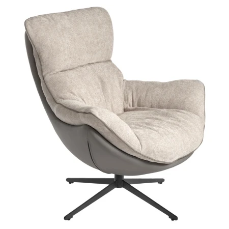 Купить Комплект кресло HUG светло-серый, экокожа, шенилл с оттоманкой светло-серый, экокожа по низкой цене