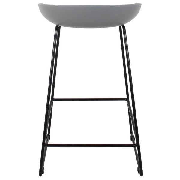 Стул полубарный Neo серый с чёрными ножками для кафе, ресторанов и кухни