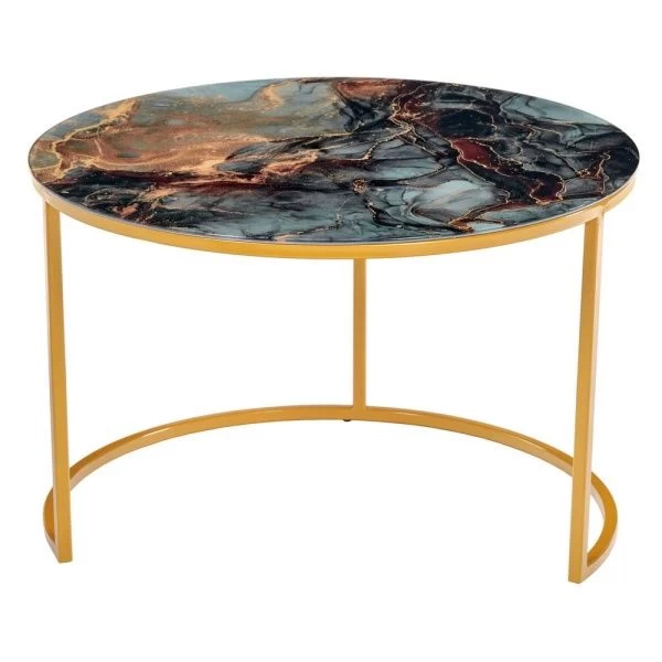 Купить Набор кофейных столиков Tango космический с ножками матовое золото, 2шт по низкой цене