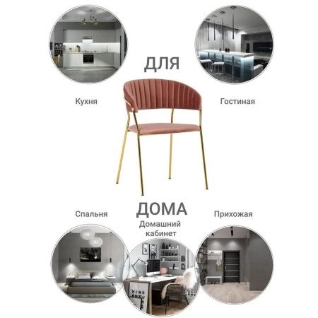 Купить Стул Turin пудровый с золотыми ножками в интернет-магазине КупиКресла.ру