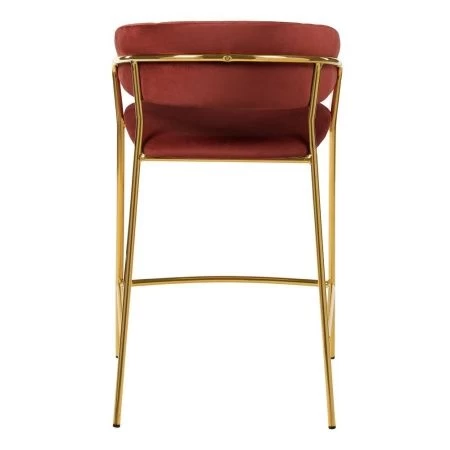 Купить Стул полубарный Turin терракотовый с золотыми ножками по выгодной цене для кафе, ресторанов и кухни