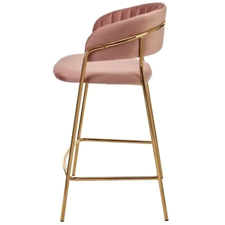 Купить Стул полубарный Turin пудровый с золотыми ножками по выгодной цене для кафе, ресторанов и кухни