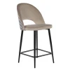 Стул полубарный Leo латте с жаккардом, поворотный механизм
