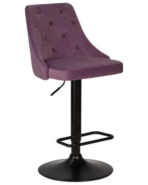 Купить Набор 2 шт Стул барный DOBRIN JOSEPH BLACK, пудрово-сиреневый велюр (MJ9-52) по низкой цене