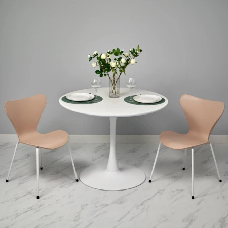 Купить Стул Seven Style пудровый с белыми ножками в интернет-магазине КупиКресла.ру