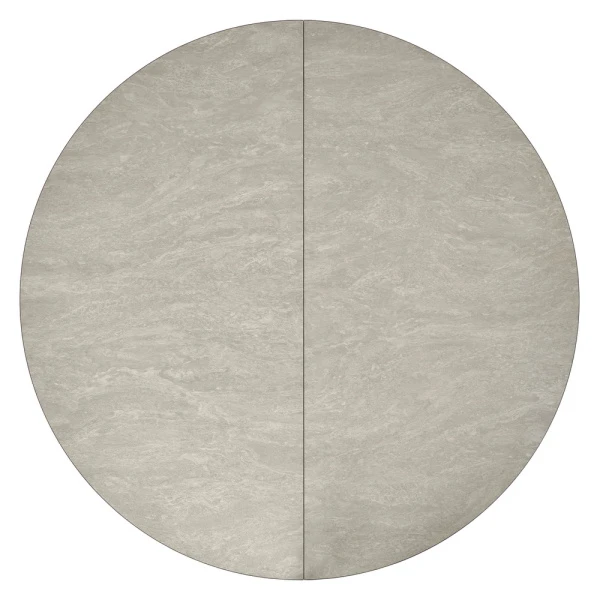 Купить Стол Rudolf круглый раскладной 100-130x100x75см, Бетон слюда, чёрный по низкой цене