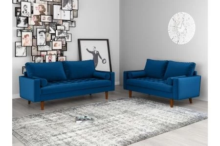 Купить Диван Scott трехместный синий по низкой цене