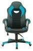 Кресла для геймеров - Кресло игровое Zombie GAME 16 черный/голубой текстиль/эко.кожа крестов. пластик