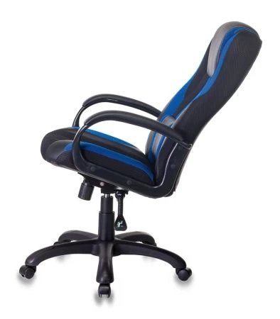 Кресла для геймеров - Кресло игровое Zombie VIKING-9 черный/синий искусст.кожа/ткань крестовина пластик