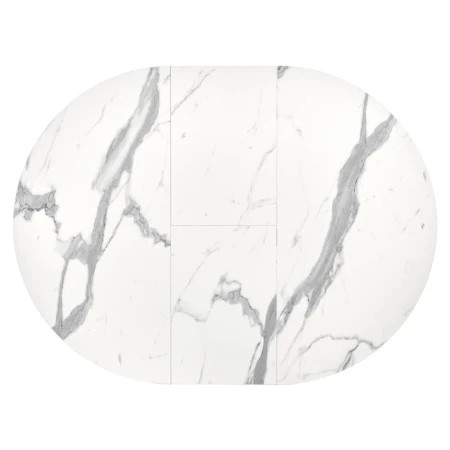 Купить Стол Rudolf круглый раскладной 90-120x90x75см, белый мрамор, белый по низкой цене