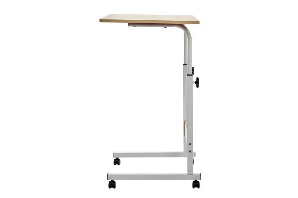 Купить Стол многофункциональный на колесах, 60x40 см, «РОЛЛ», 2 ножки, регул.высота, мдф, металл, св. дерево, белый по низкой цене