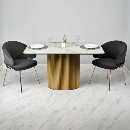 Купить Стул-полукресло Emil графит с золотыми ножками по низкой цене