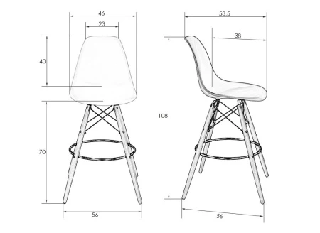 Купить Набор 2 шт Стул барный DOBRIN DSW BAR, ножки светлый бук, цвет сиденья бежевый (GR-03) в интернет-магазине КупиКресла.ру