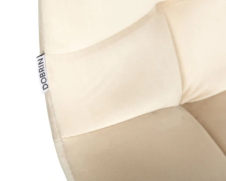 Купить Стул барный DOBRIN NICOLE, черные матовые ножки, кремовый велюр (108-113) по выгодной цене для кафе, ресторанов и кухни