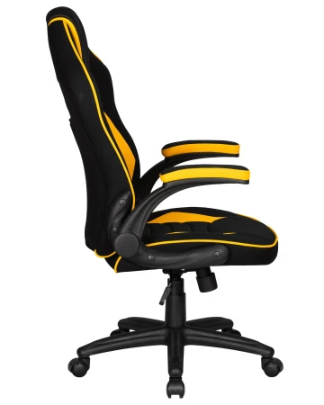 Кресла для геймеров - Кресло игровое DOBRIN RICK, черно-желтая ткань