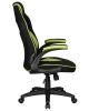Кресла для геймеров - Кресло игровое DOBRIN RICK, черно-светло-зеленая ткань