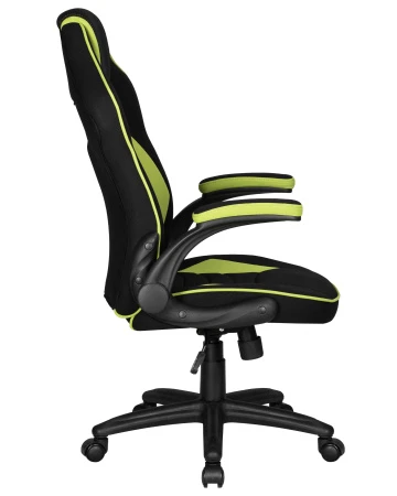 Кресла для геймеров - Кресло игровое DOBRIN RICK, черно-светло-зеленая ткань