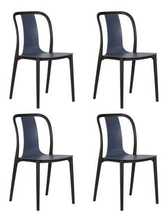 Набор 4 шт Стул обеденный DOBRIN ADAM, черный/серо-голубой