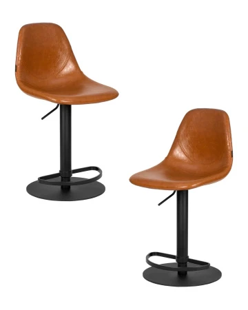 Набор 2 шт Стул барный DOBRIN ROME, коричневый винтажный PU (MS09)