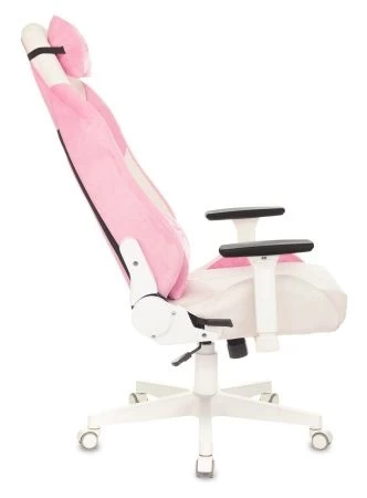 Кресла для геймеров - Кресло игровое Zombie EPIC PRO Fabric белый/розовый с подголов. крестов. пластик пластик белый